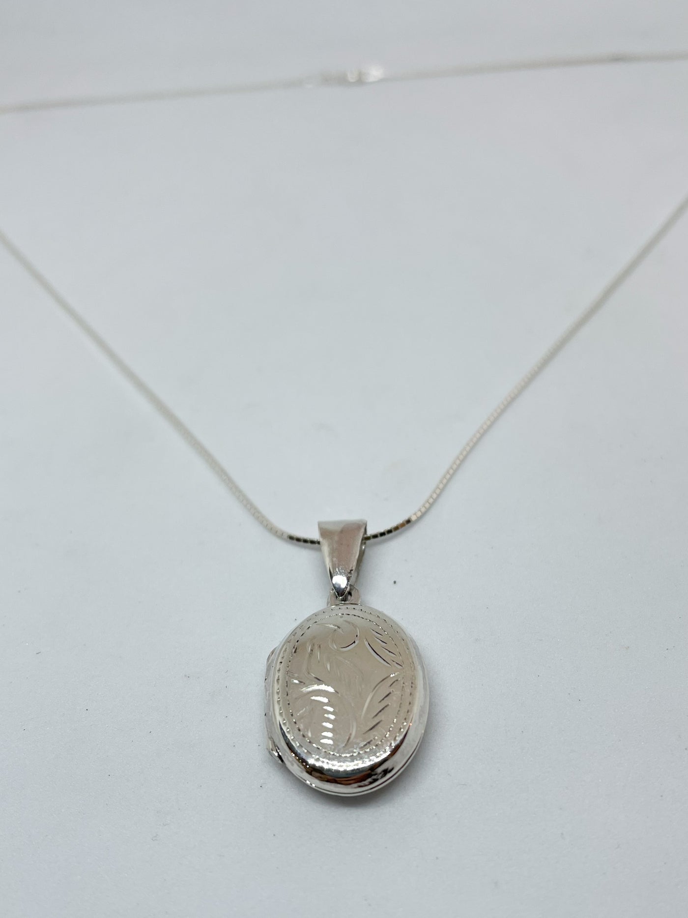 Oval Engraved Locket Necklace