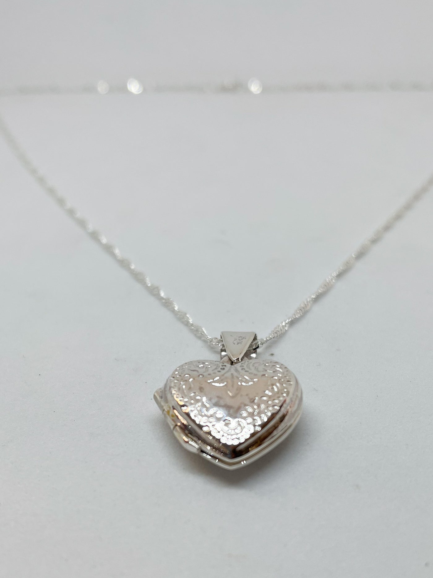 Engraved Heart Locket Necklace