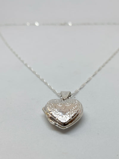 Engraved Heart Locket Necklace