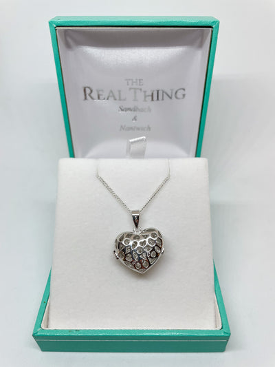 Crystal Heart Locket Necklace
