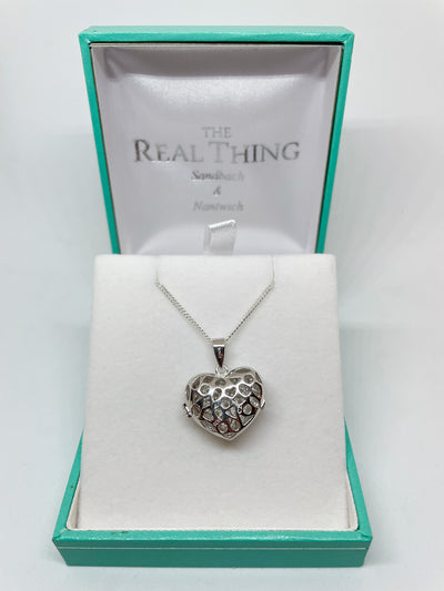 Crystal Heart Locket Necklace