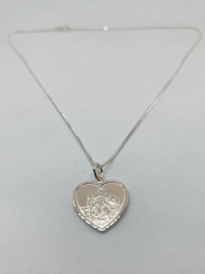 ST Christopher Heart Necklace