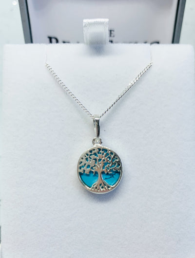 Turquoise Tree of Life Reversible Disc Pendant