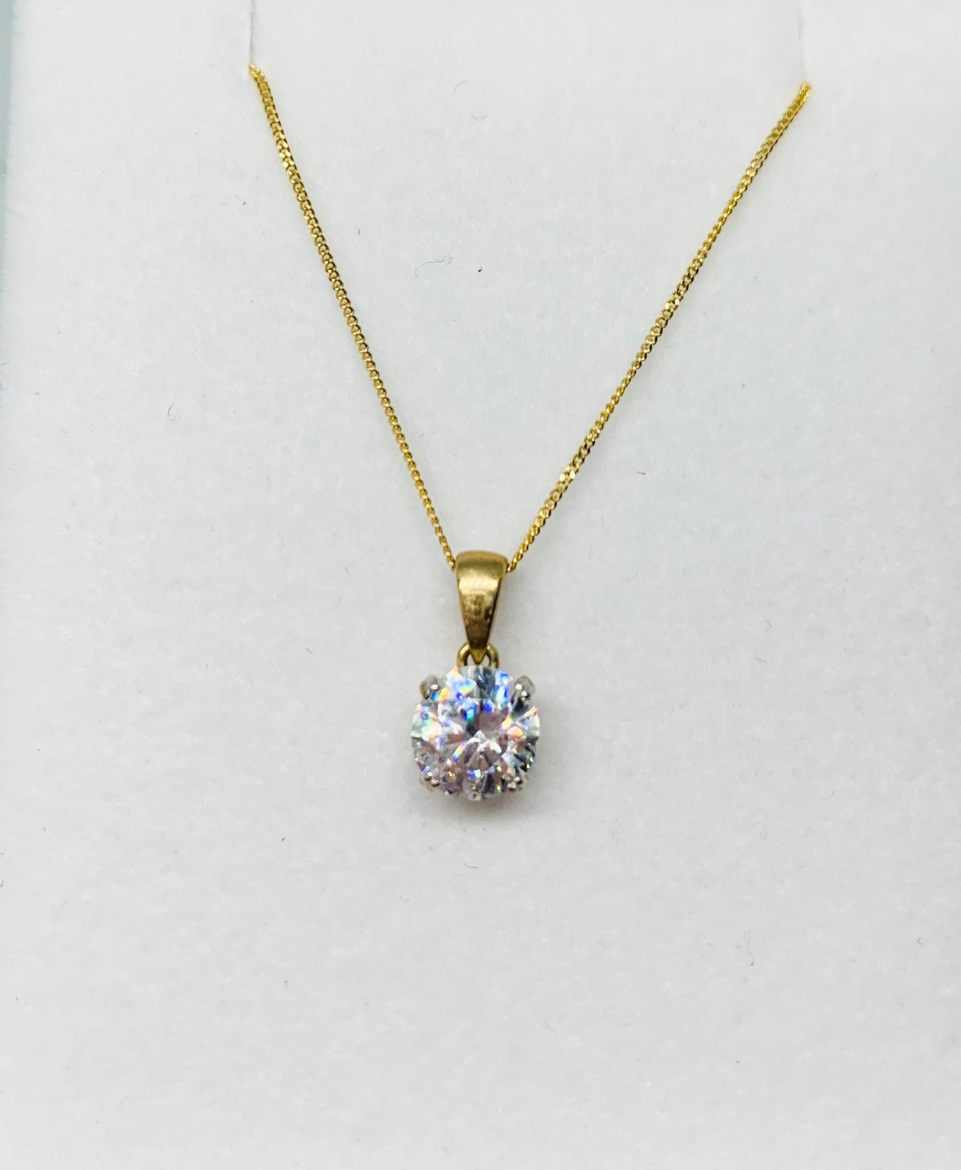 Gold Round Crystal Pendant