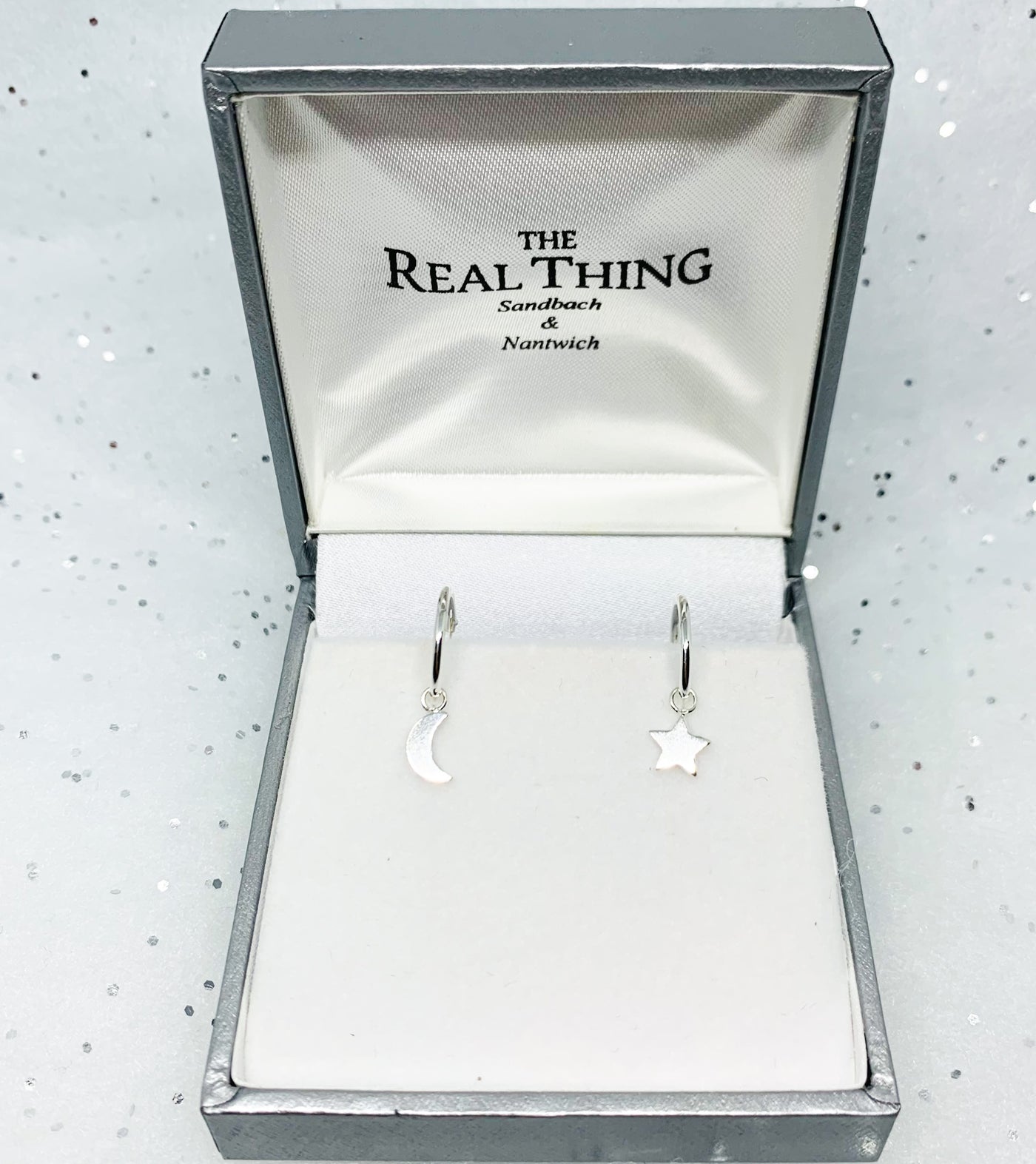 Silver Star & Moon Hoop Earrings