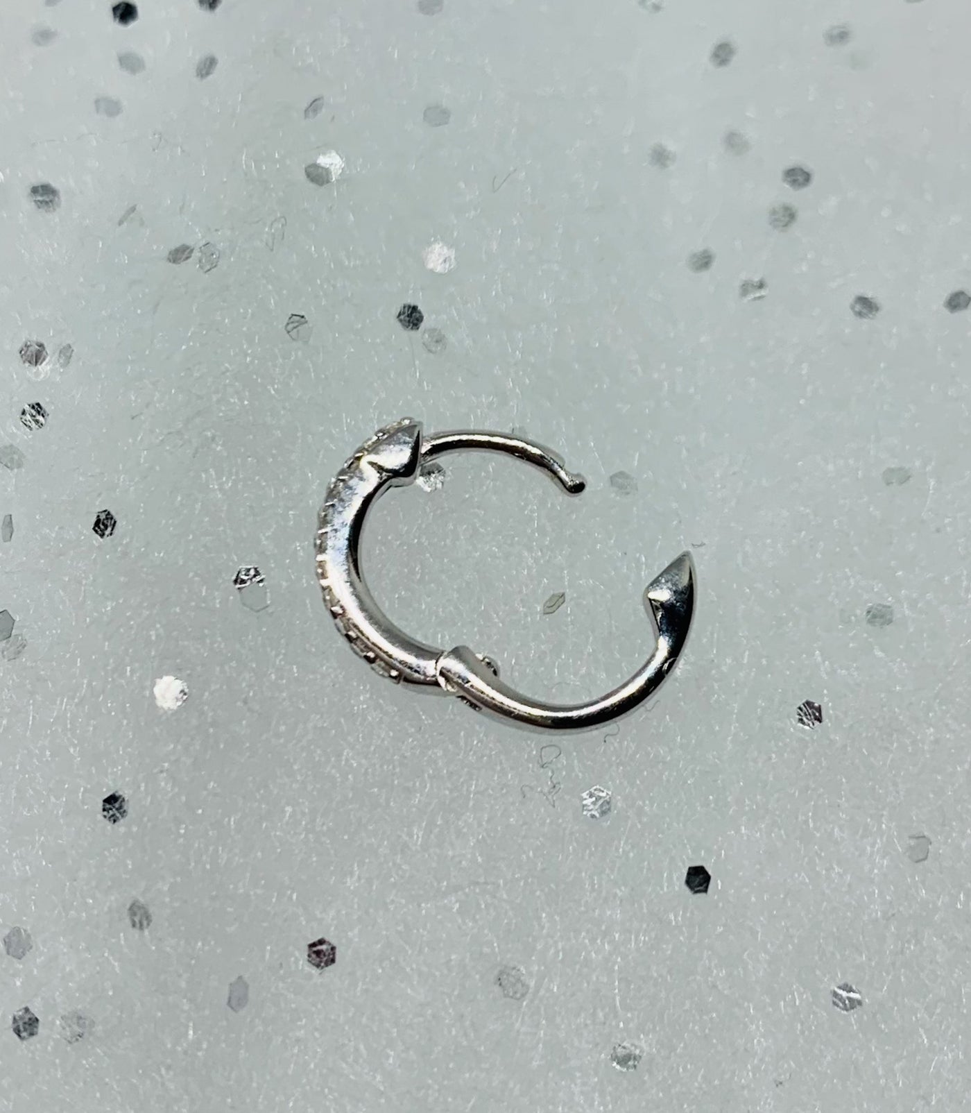 Silver Micro CZ Huggie Hoop Earrings