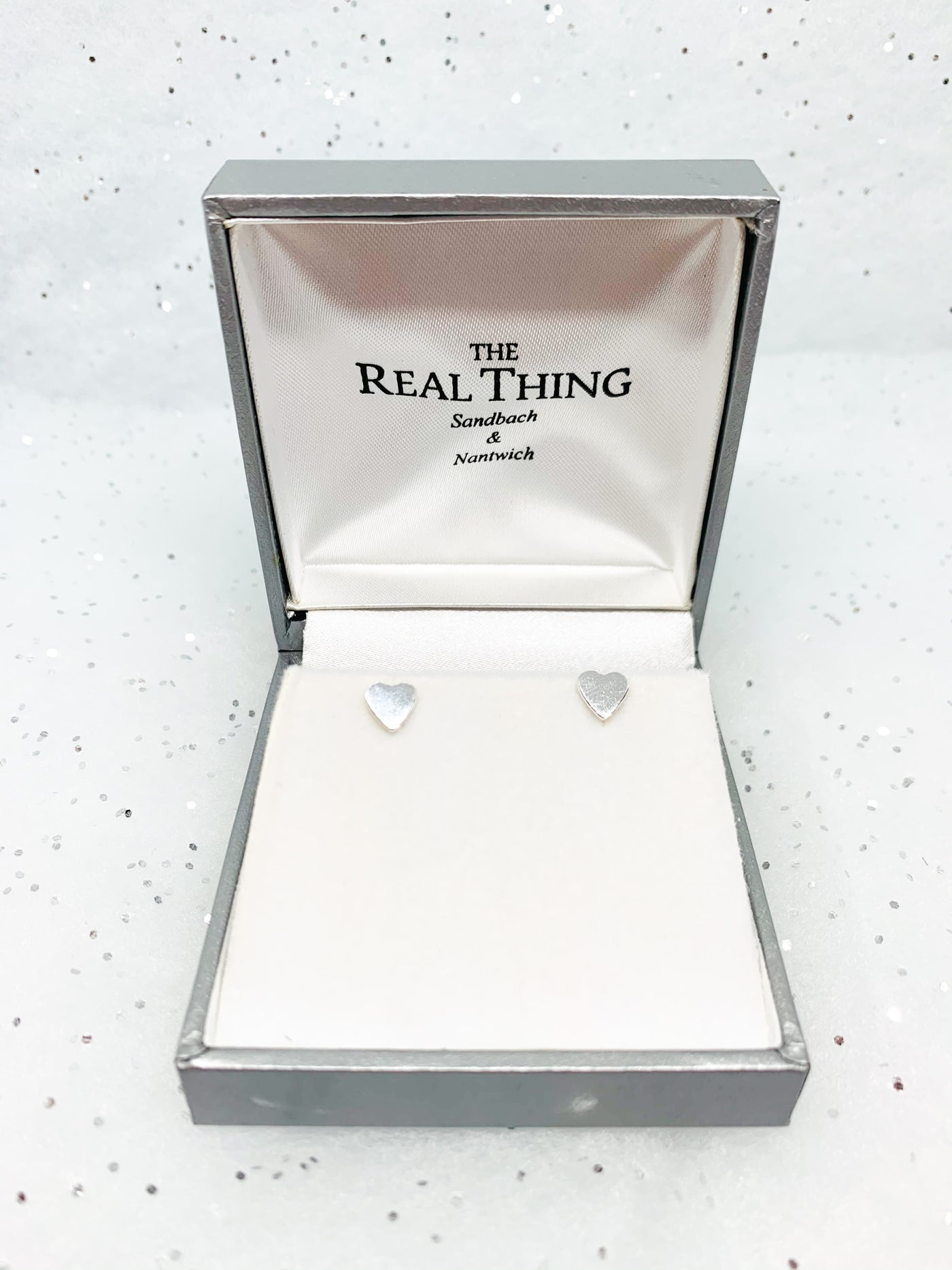 Small Filled Heart Stud Earrings