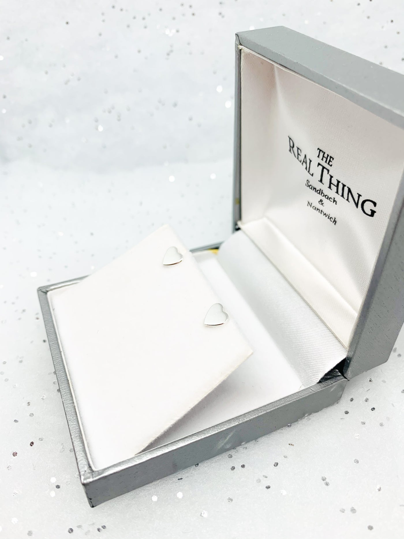 Small Filled Heart Stud Earrings