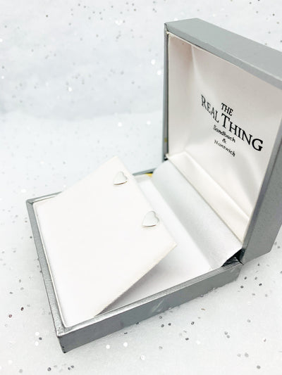 Small Filled Heart Stud Earrings