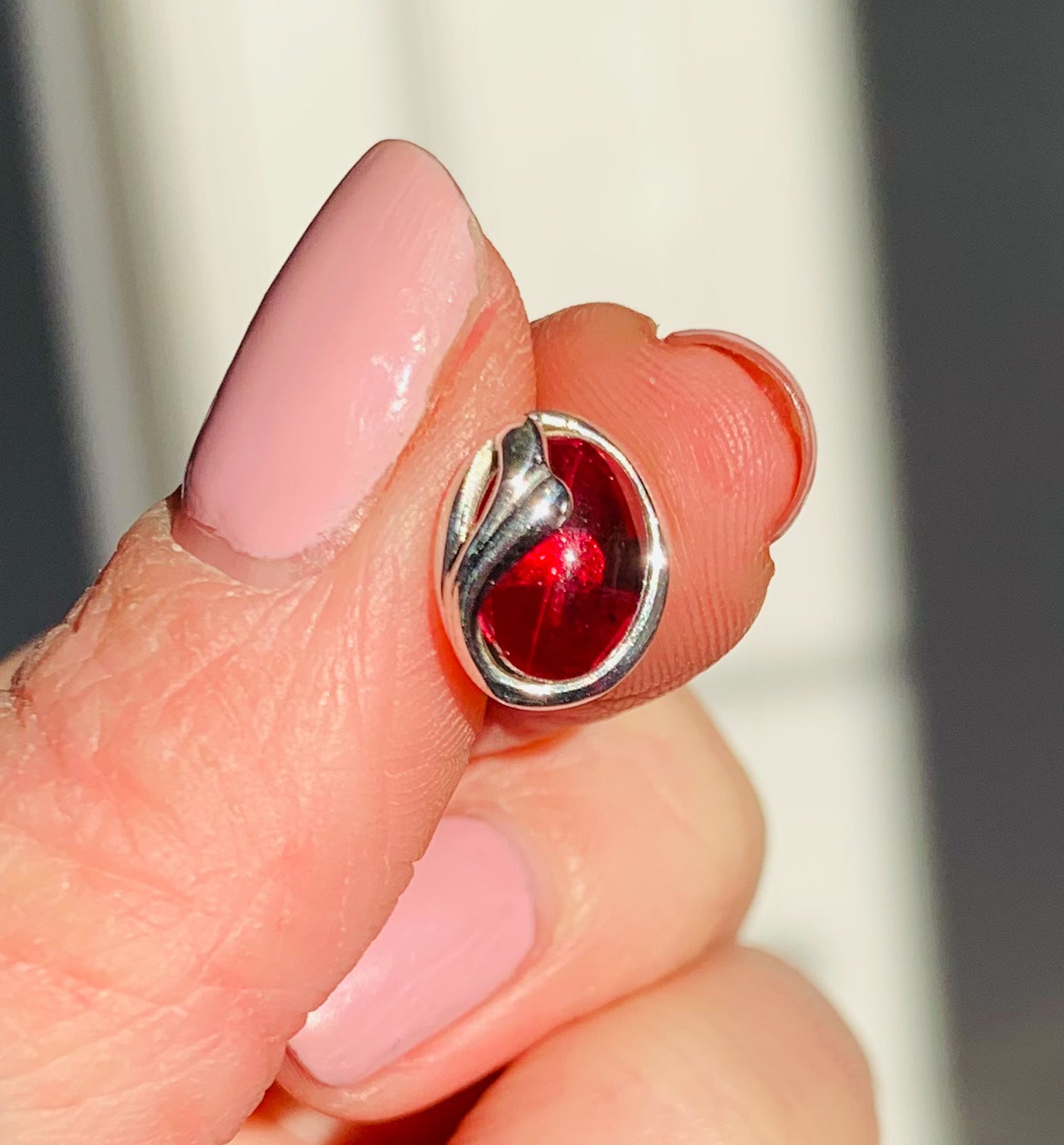 Fancy Oval Garnet Stud Earrings