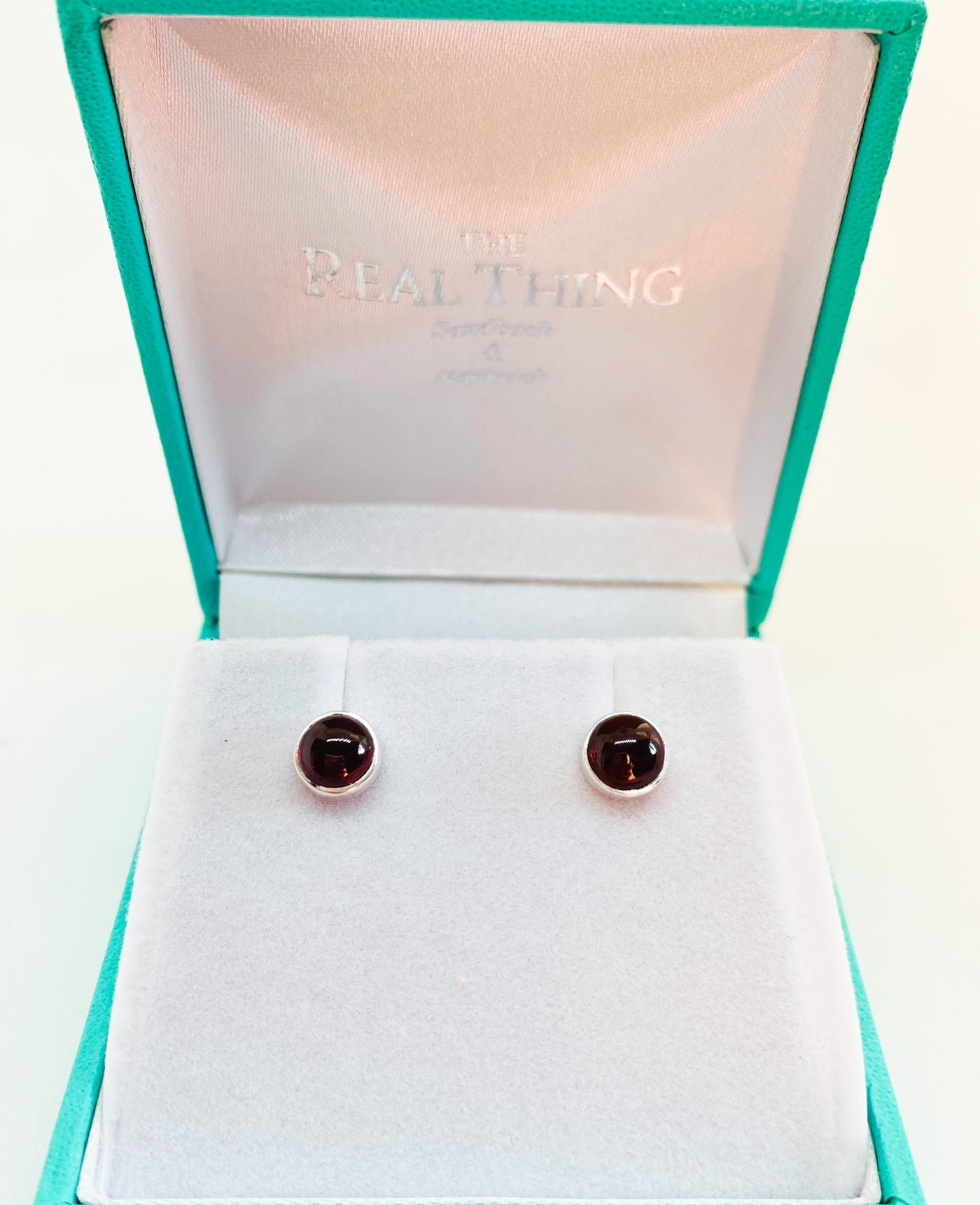 Round Garnet 5mm Stud Earrings