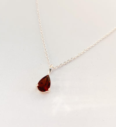 Garnet Dainty Teardrop Pendant