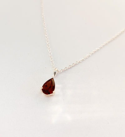 Garnet Dainty Teardrop Pendant