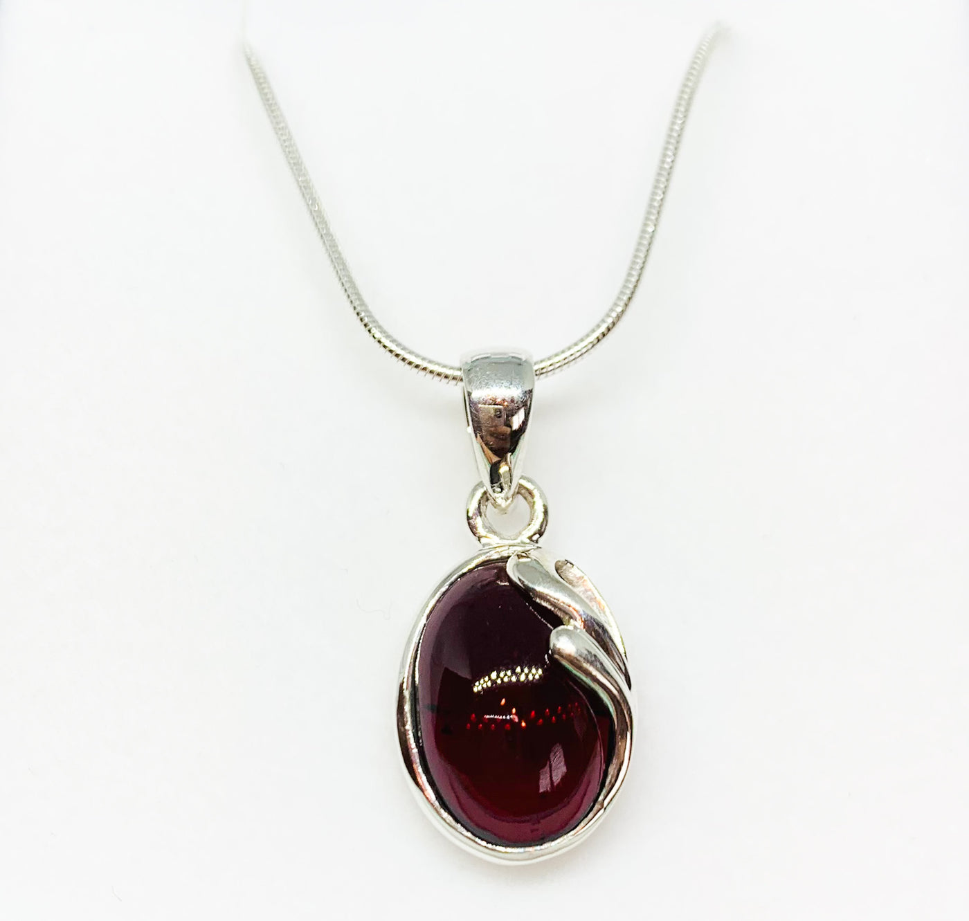 Fancy Oval Garnet Pendant