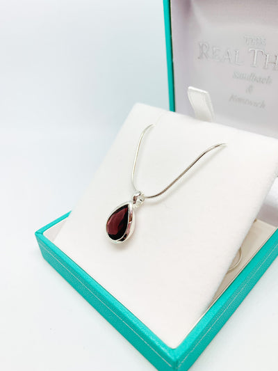 Heavy Teardrop Garnet Pendant