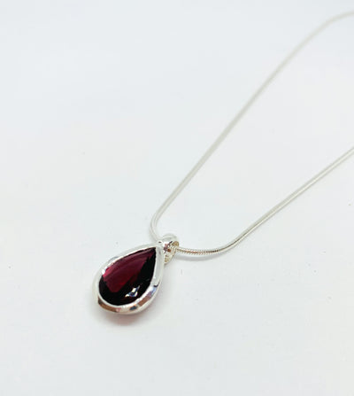 Heavy Teardrop Garnet Pendant