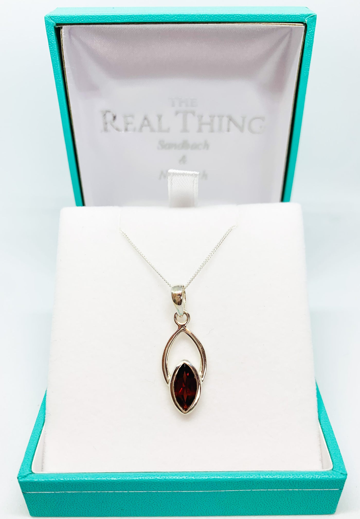 Open Marquis Garnet Pendant