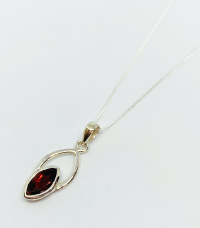 Open Marquis Garnet Pendant