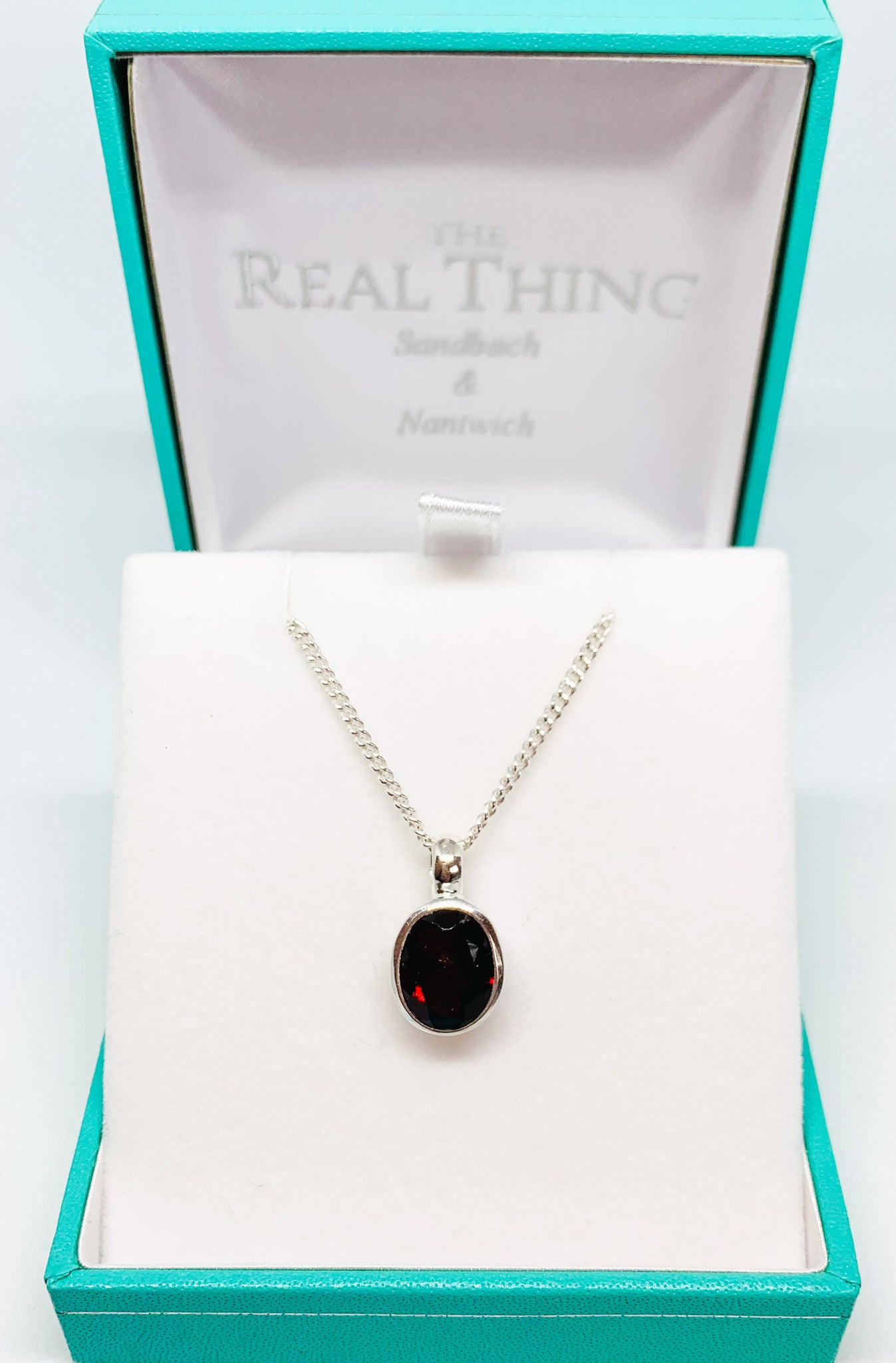 Heavy Oval Shaped Garnet Pendant