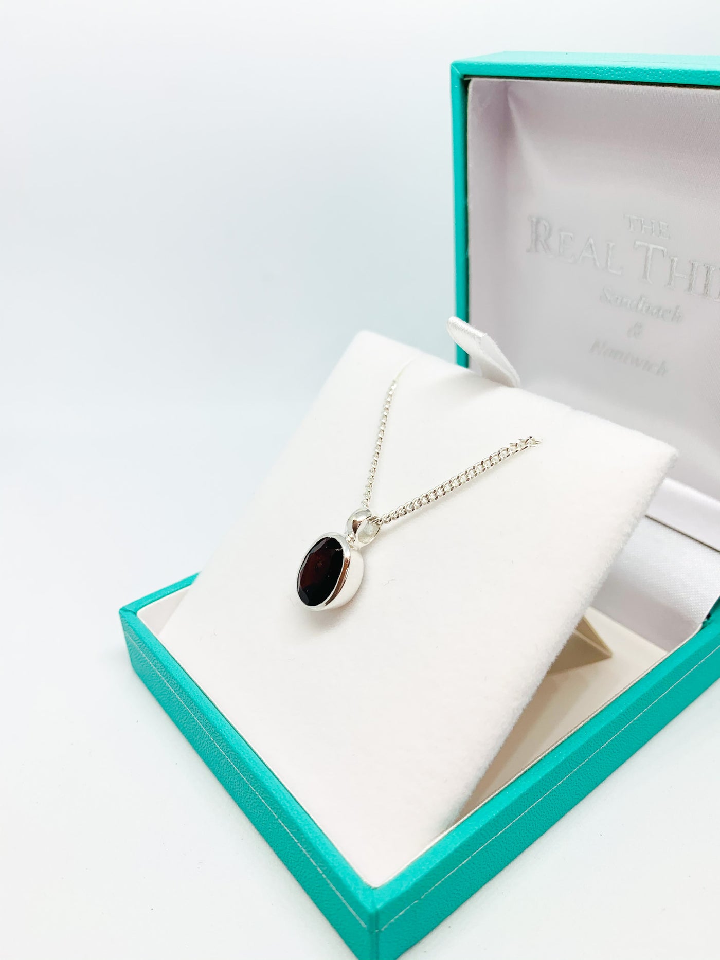 Heavy Oval Shaped Garnet Pendant