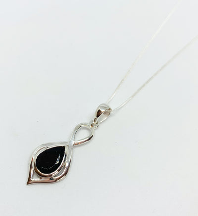 Open Loop Garnet Teardrop Pendant