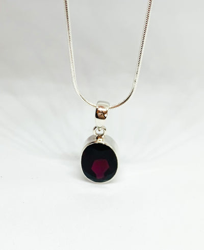 Oval Cut Garnet Pendant