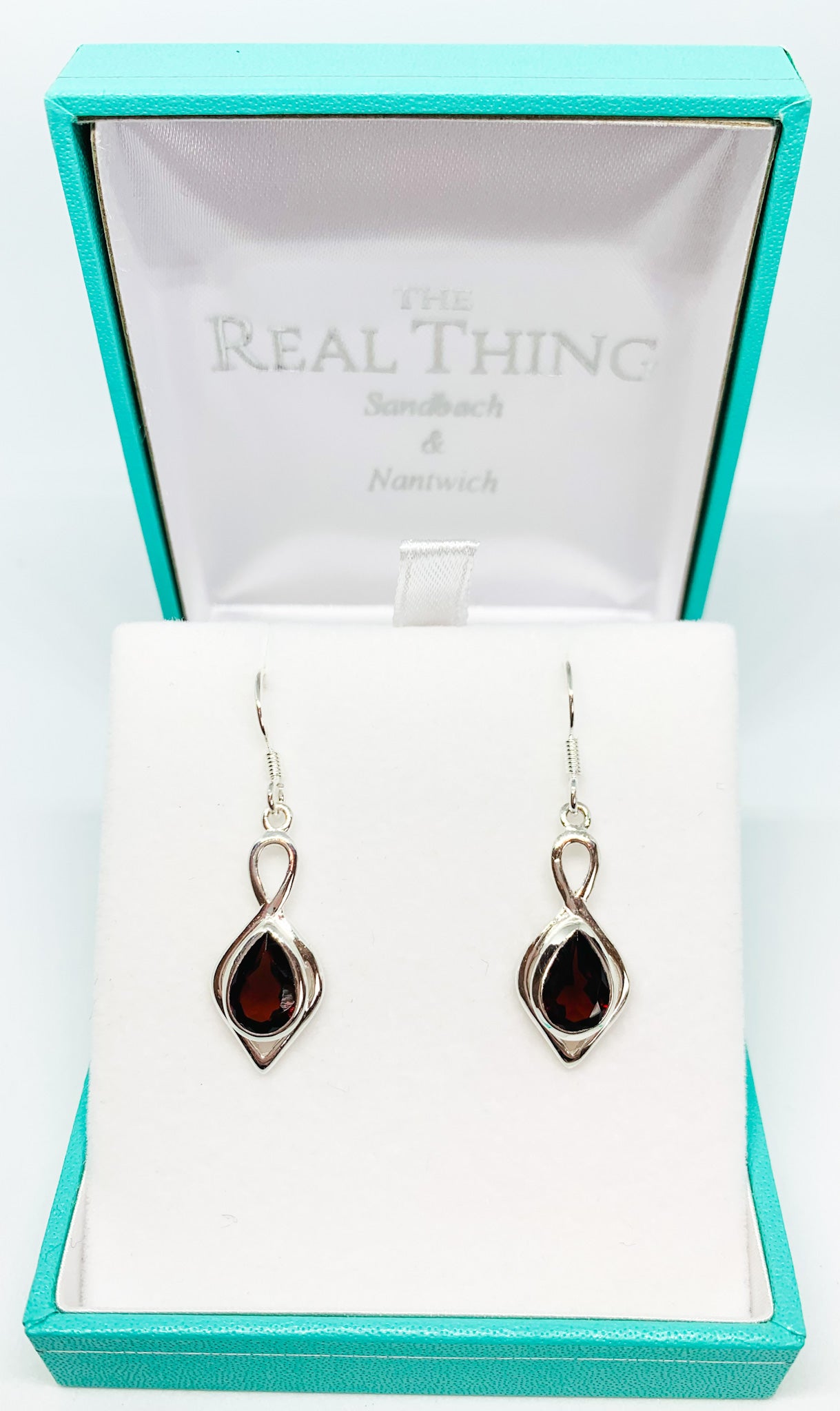 Garnet Teardrop Long Drop Earrings