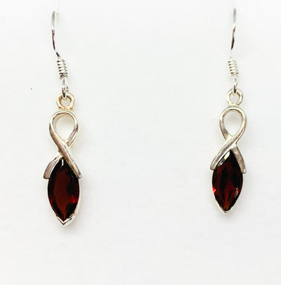 Garnet Marquis Loop Drop Earrings