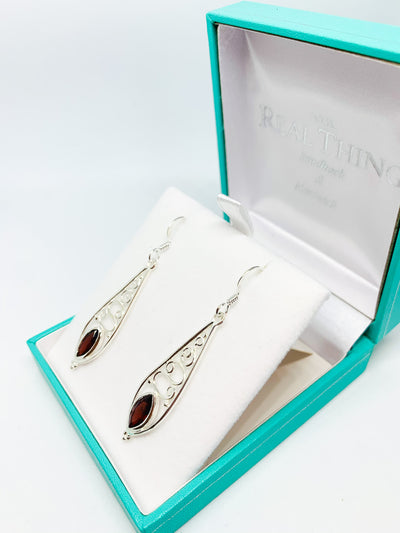 Long Fancy Garnet Drop Earrings