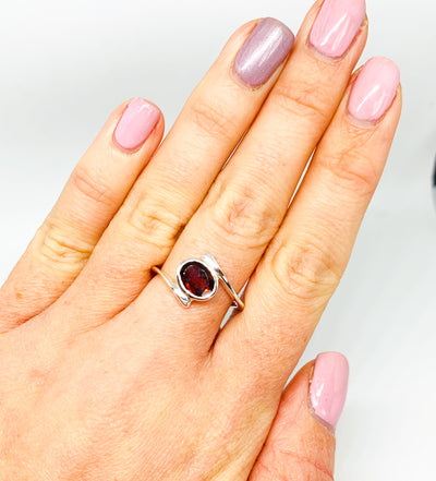 Oval Garnet Twist Ring