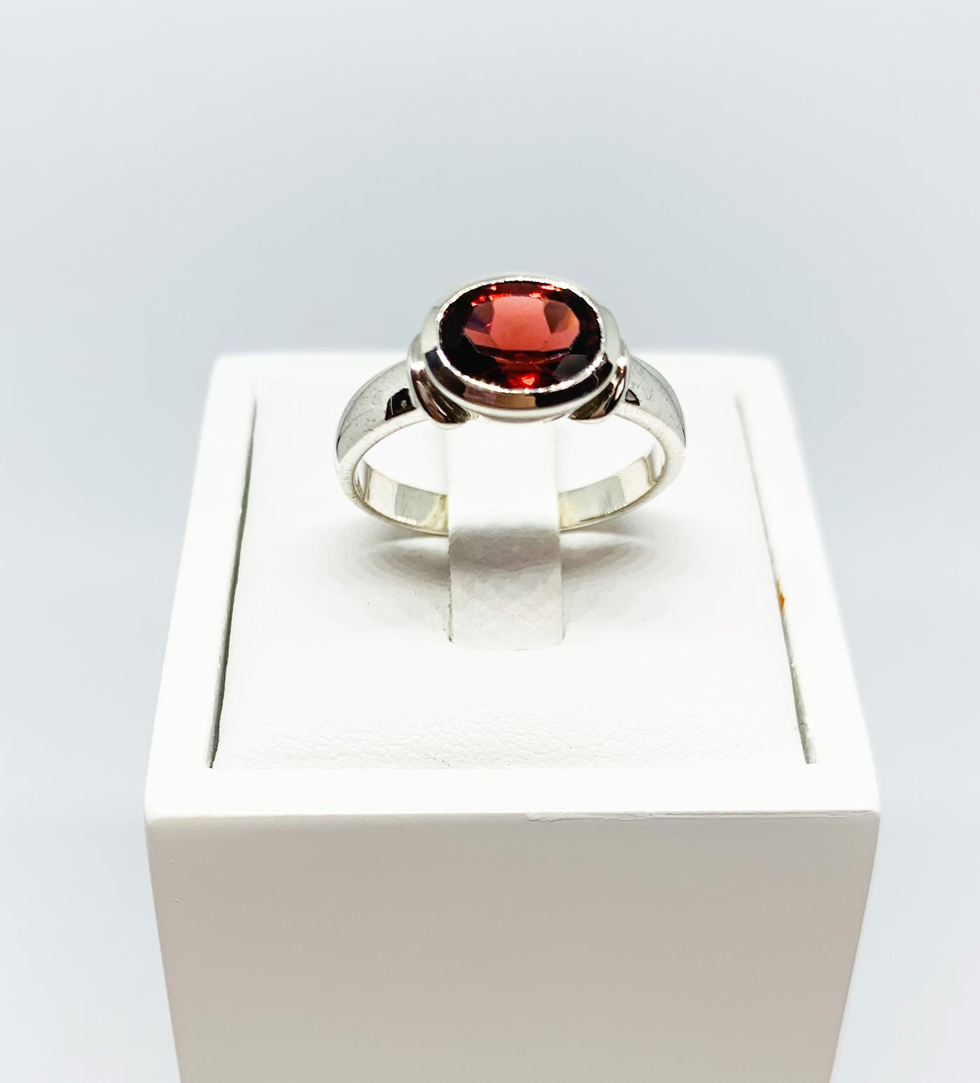 Chunky Oval Garnet Ring