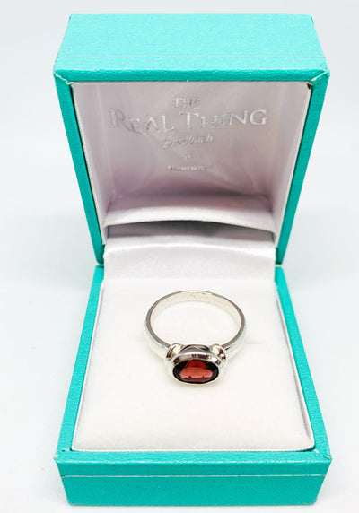 Chunky Oval Garnet Ring