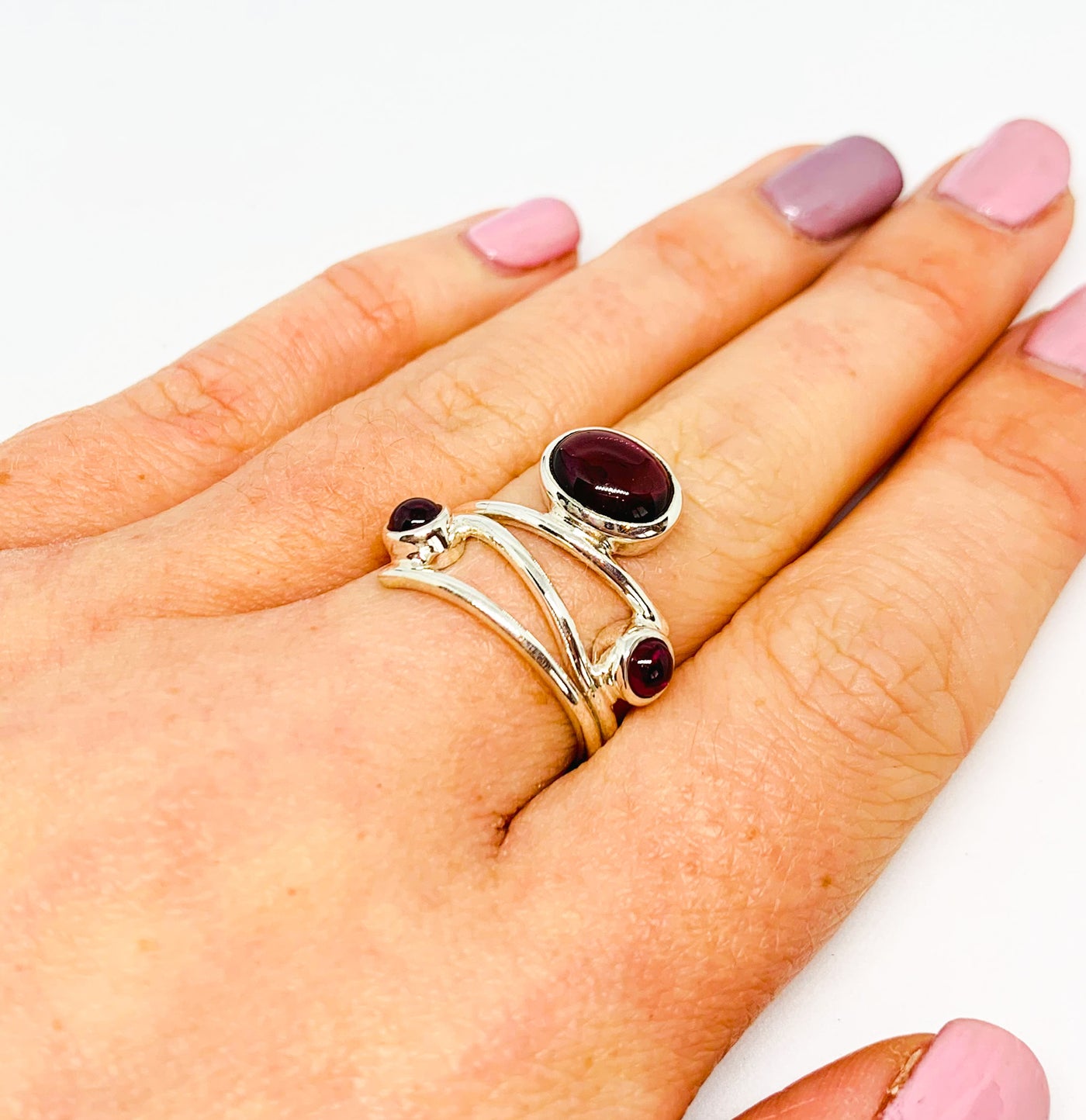 Garnet Multi-Stone Wide Ring