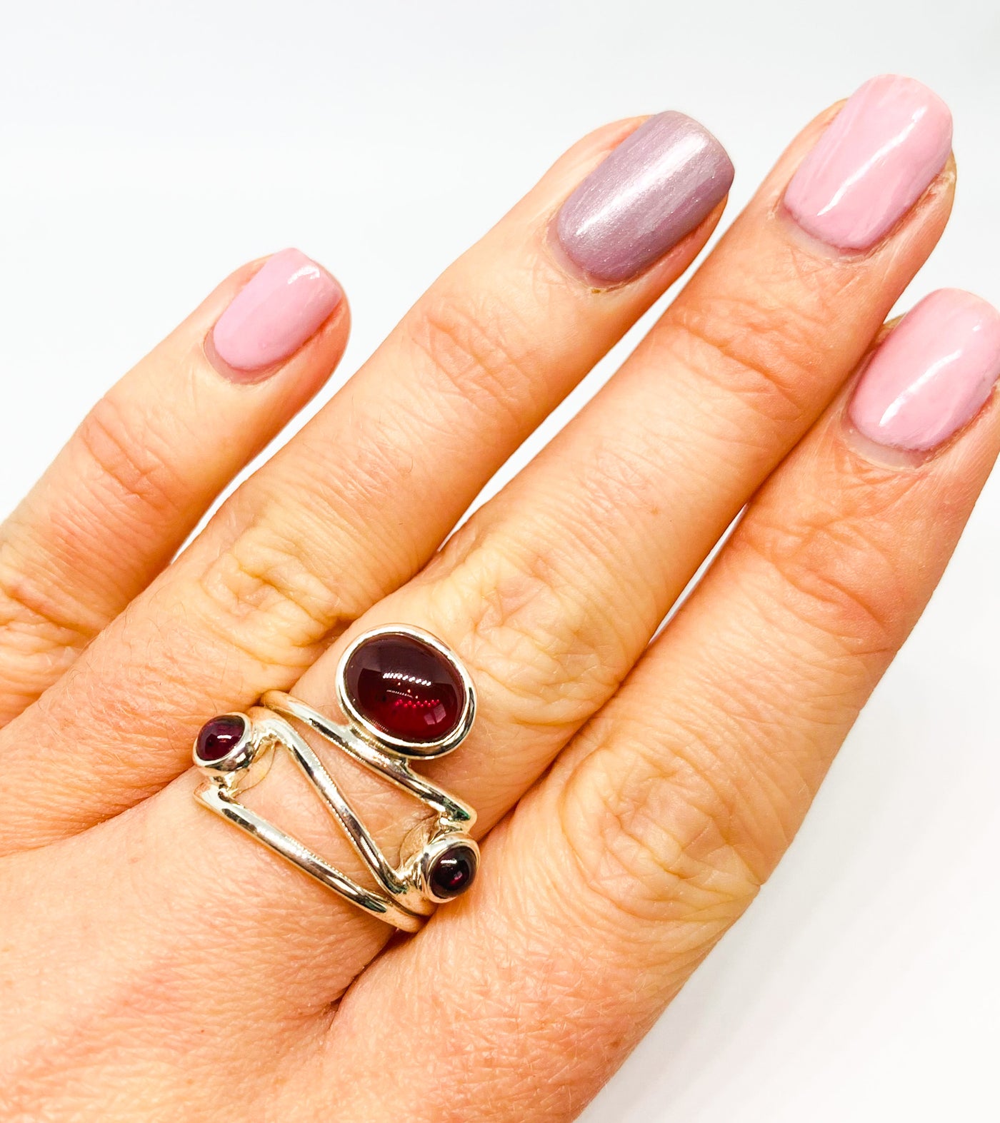 Garnet Multi-Stone Wide Ring