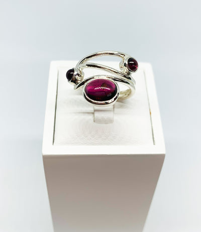 Garnet Multi-Stone Wide Ring