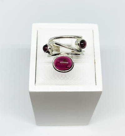 Garnet Multi-Stone Wide Ring