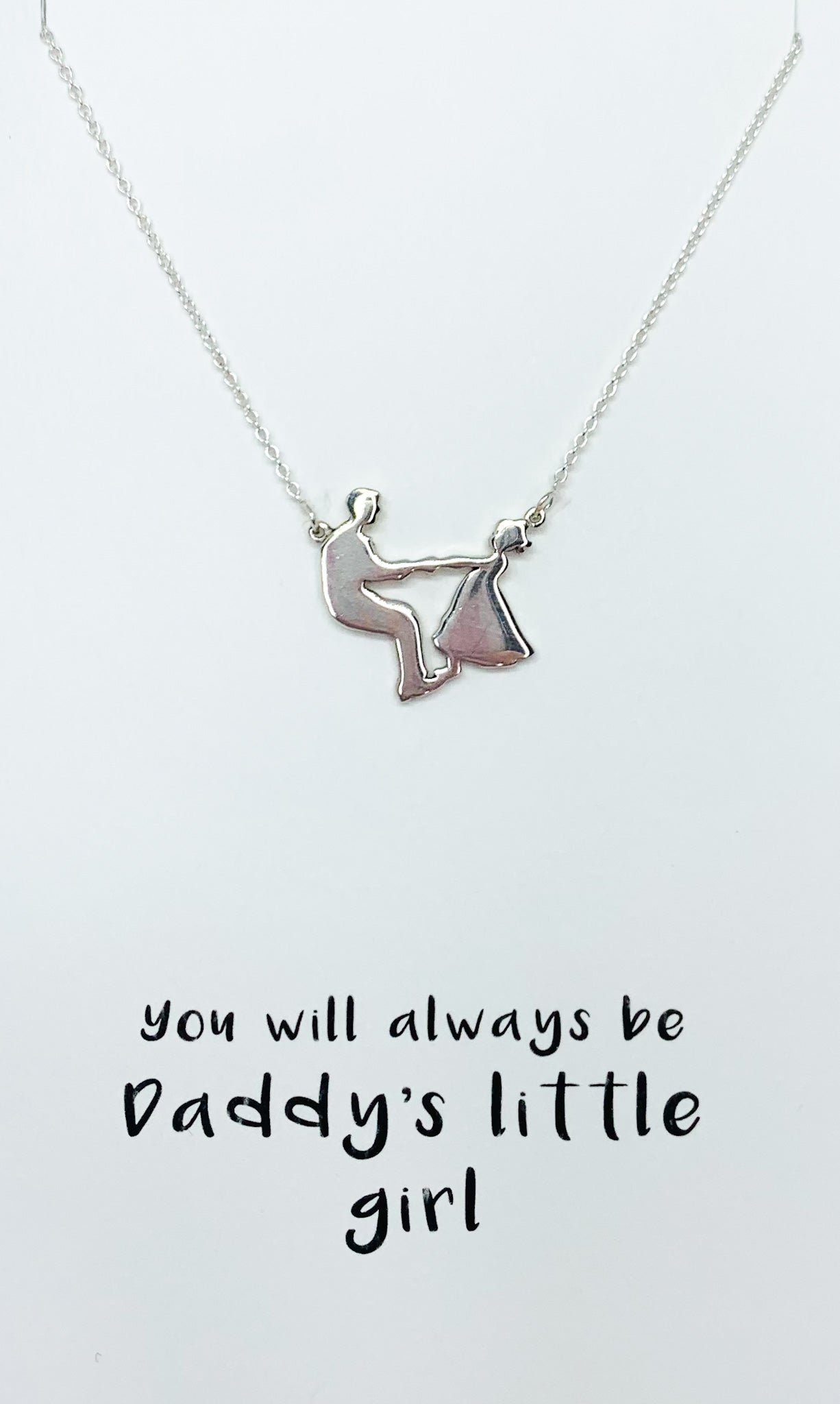 Silver Dad & Daughter Necklace