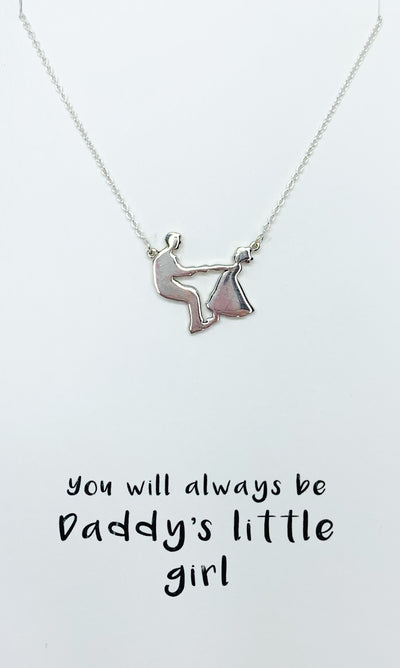 Silver Dad & Daughter Necklace