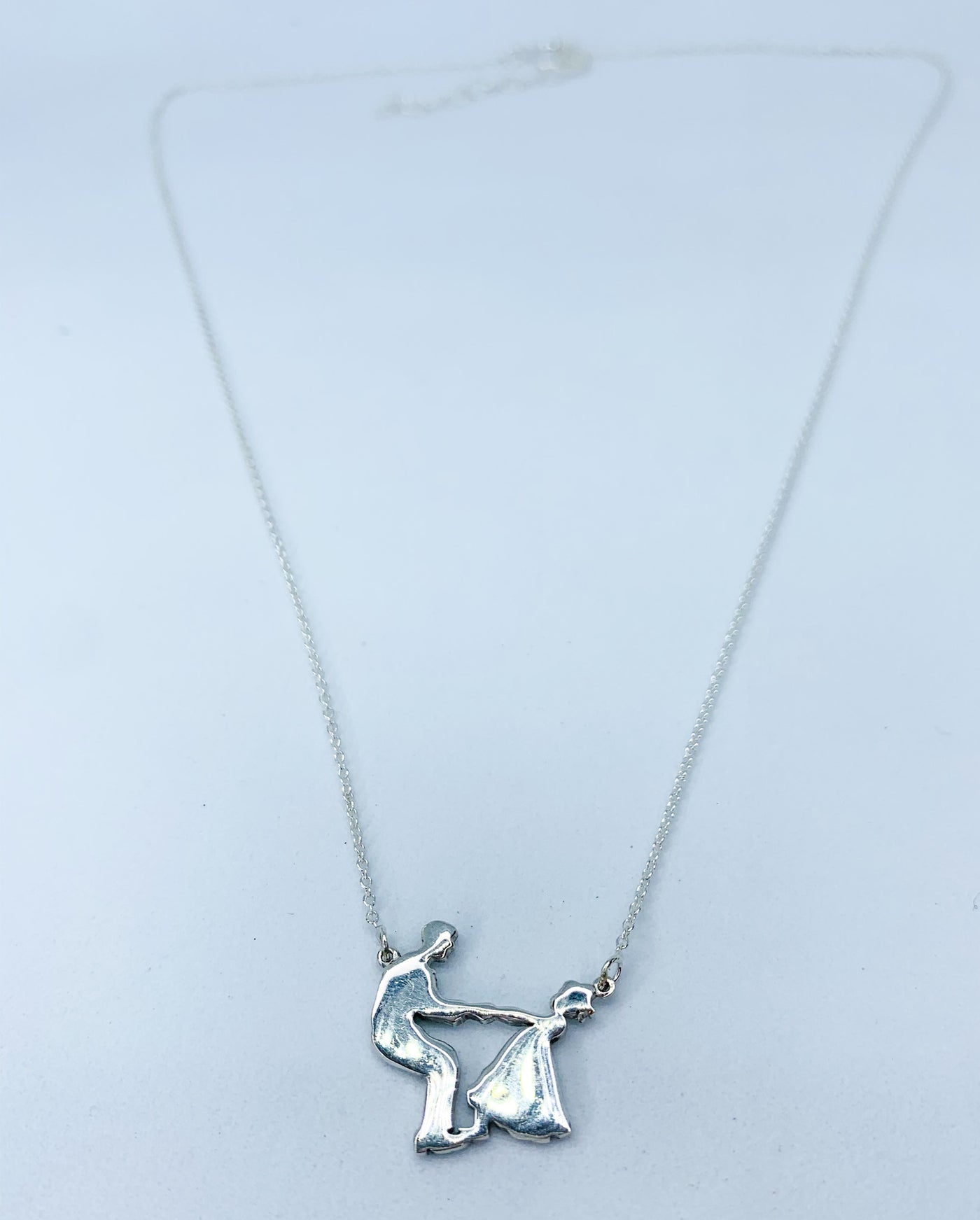 Sterling silver sales father daughter necklace