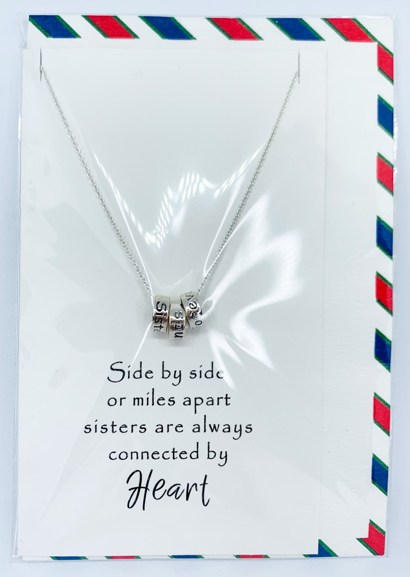 Sisters Connected By Heart Necklace