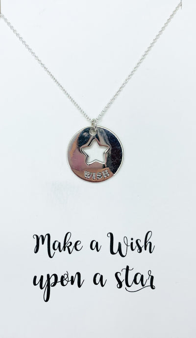 silver wish star necklace