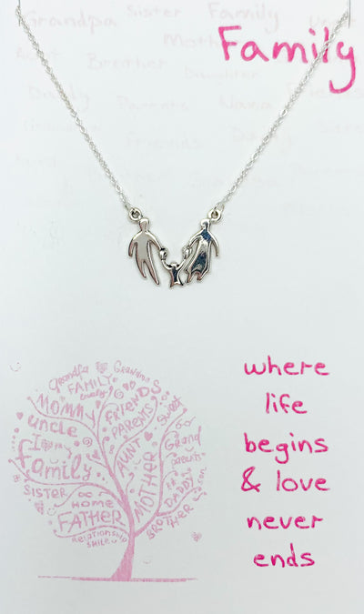 Silver Family Necklace