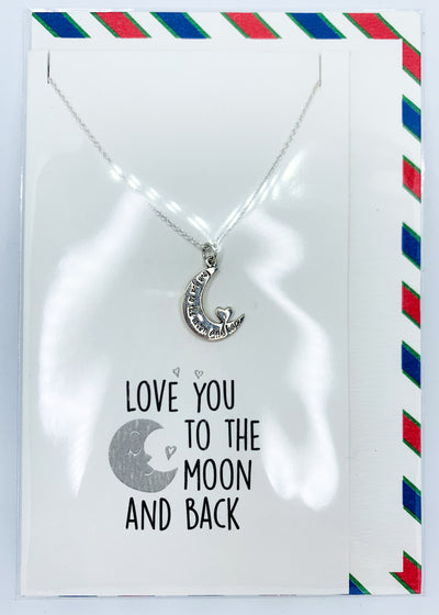 Love You To The Moon Crescent Necklace