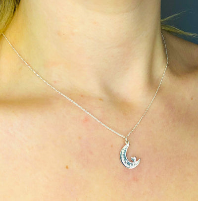 Love You To The Moon Crescent Necklace