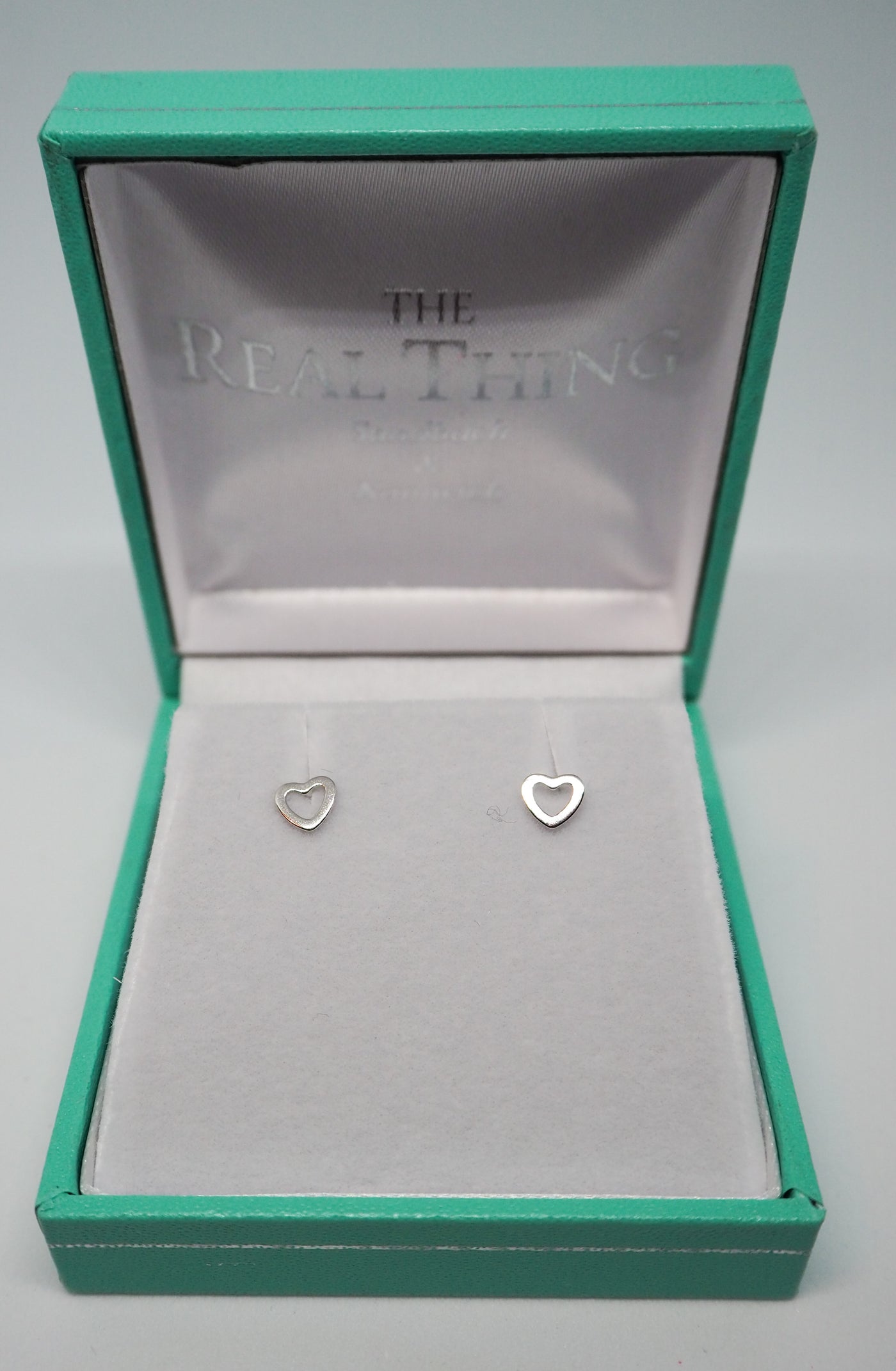 Open Heart Silver Stud Earrings