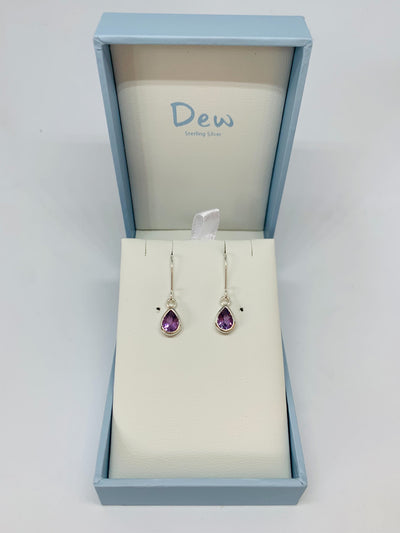 Dew Amethyst Teardrop Earrings