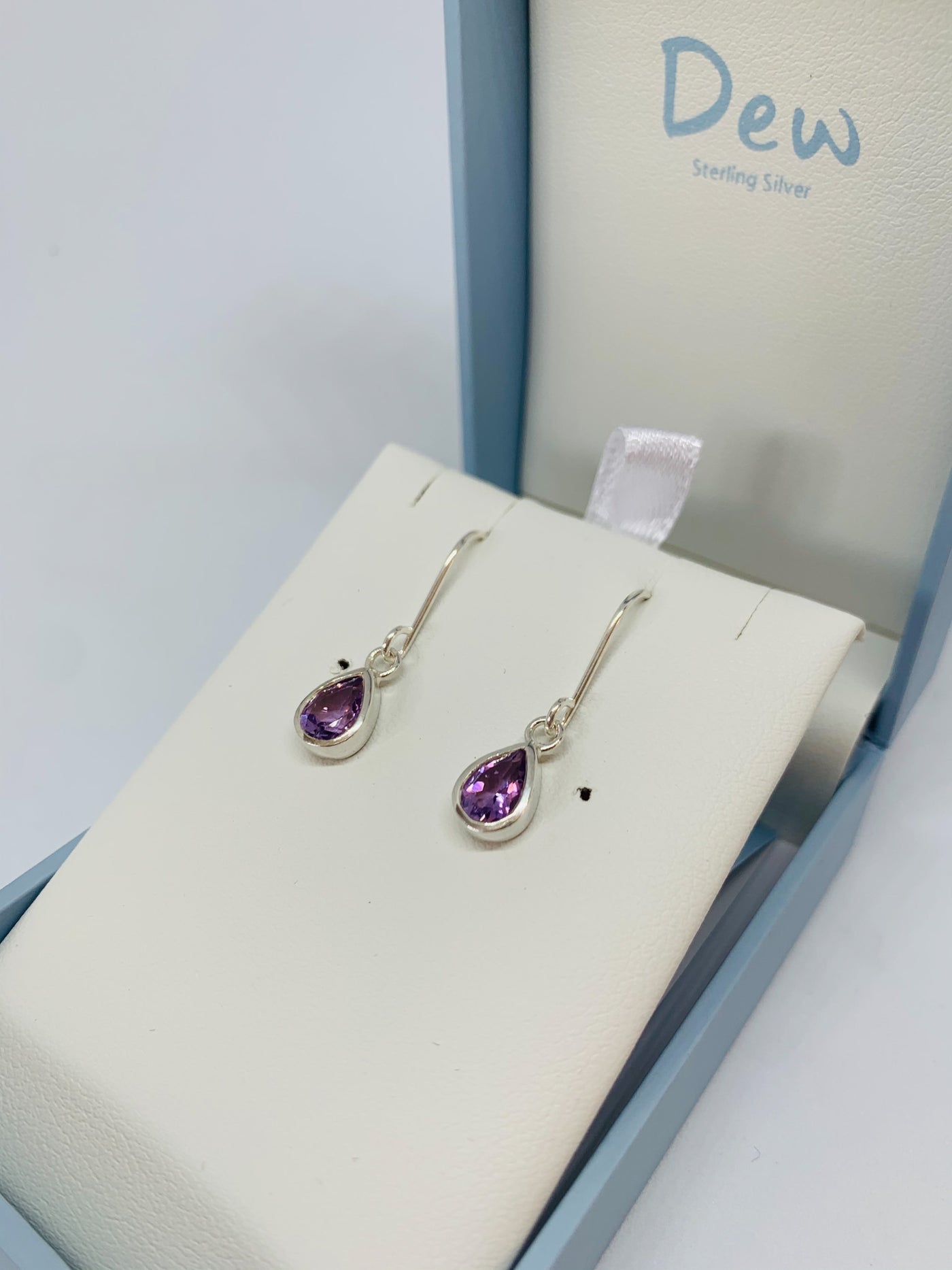 Dew Amethyst Teardrop Earrings