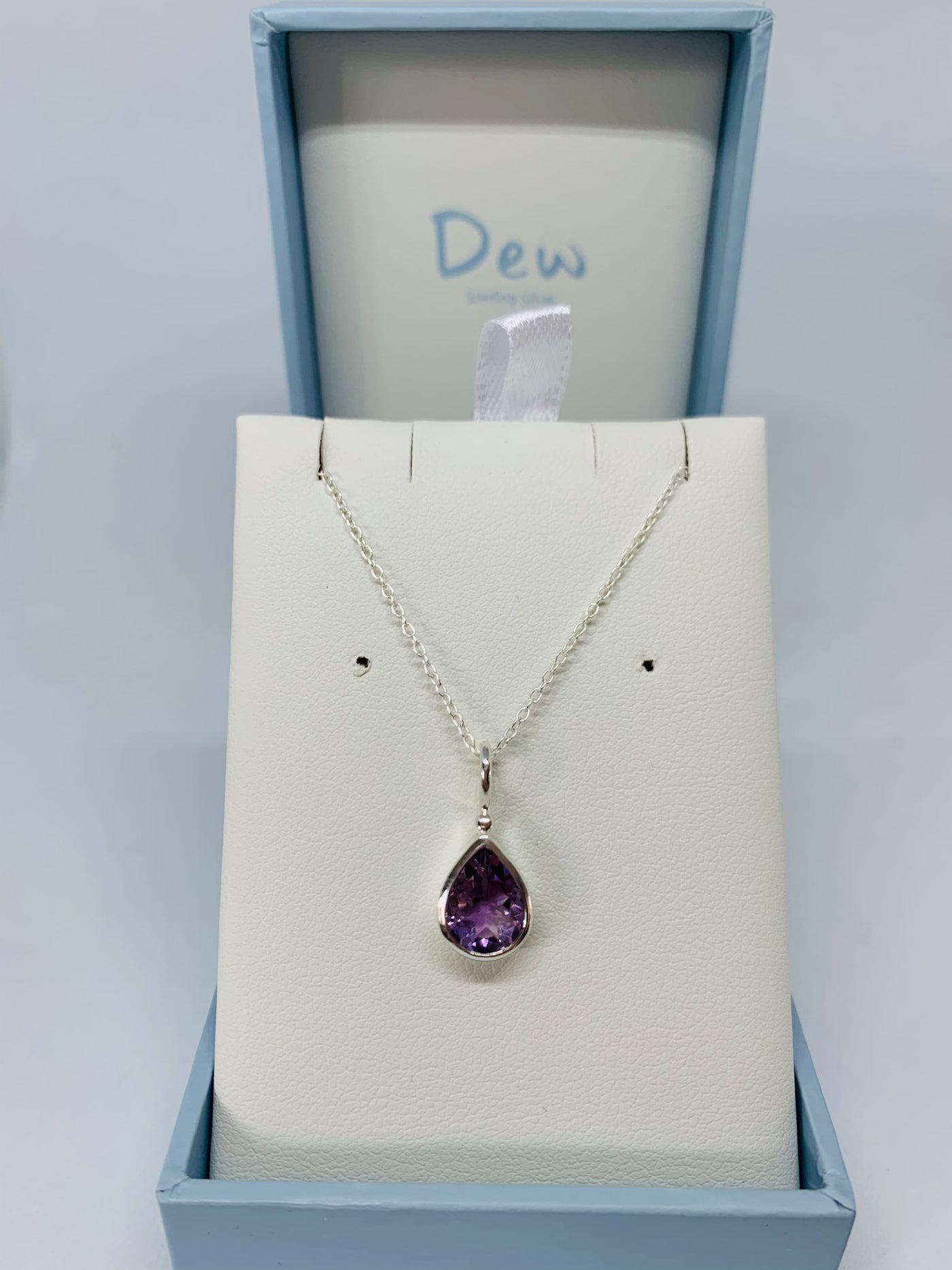 Dew Amethyst Teardrop Pendant