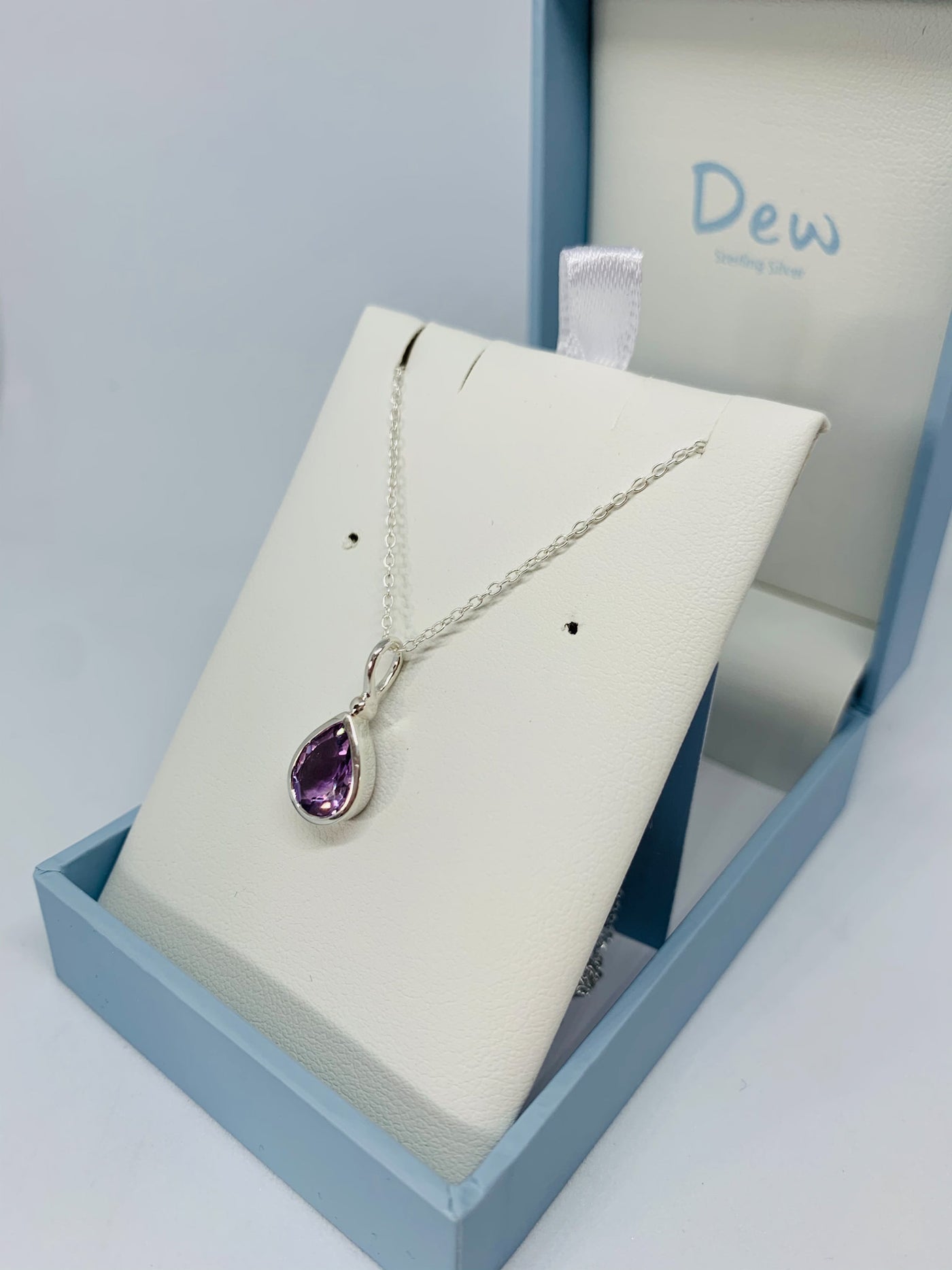 Dew Amethyst Teardrop Pendant