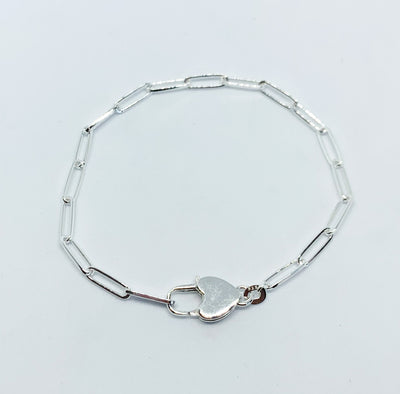 Heart Padlock Clasp Bracelet